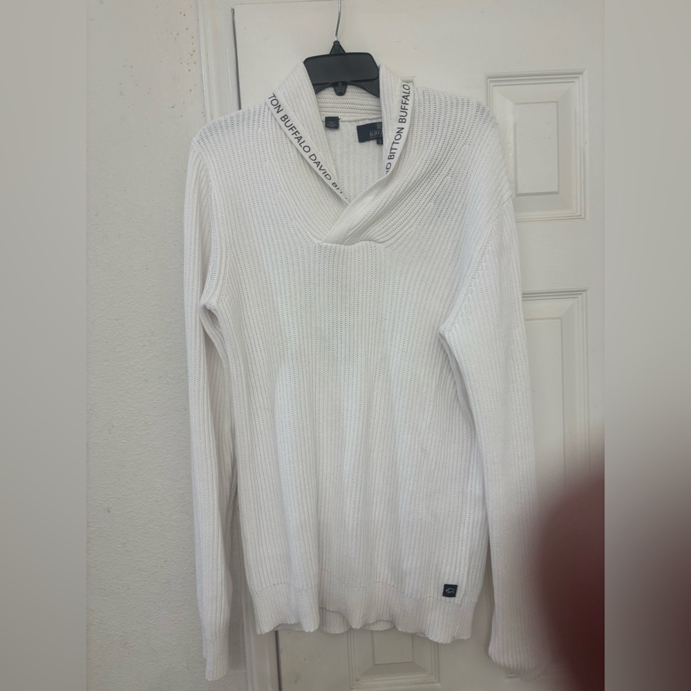 Buffalo David Bitton White Cowl Neck Sweater
